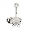 Piercing nombril lphant anim  zircon facett