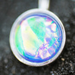 Piercing nombril  embout rond avec opale synthtique
