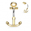 Piercing nombril en forme d'ancre de marine