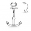 Piercing nombril en forme d'ancre de marine