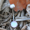 Piercing nombril 2en1 serti Opale + balance baroque