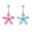Piercing nombril fleur  5 ptales en marquise