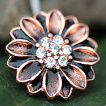 Piercing nombril fleur antique plaqué or rose