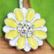 Piercing nombril fleur fantaisie jaune et blanche  strass