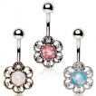 Piercing nombril fleur vintage à Opale