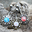 Piercing nombril fleur vintage à Opale