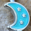 Piercing nombril à lune emaillée et pendentif étoile arabesque