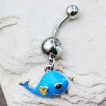 Piercing nombril mignonne baleine bleue