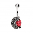 Piercing nombril ni de papillons à pierre rouge