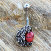 Piercing nombril ni de papillons à pierre rouge