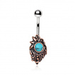 Piercing nombril  ornement mdival avec turquoise