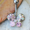 Piercing nombril papillon pavé de strass
