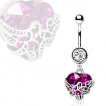 Piercing nombril pendentif coeur gourmand