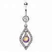 Piercing nombril pendentif oeil strass