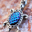 Piercing nombril pendentif tortue  cailles bleues