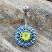 Piercing nombril pendentif vintage  fleur centrale