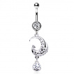 Piercing nombril phoenix tincelant de strass