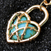 Piercing nombril plaqu or coeur cadenas avec turquoise