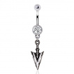 Piercing nombril  pointe de flche style antique