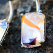 Piercing nombril rectangle de verre style murano