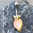 Piercing nombril renard plaqué or
