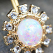 Piercing nombril soleil blouissant  Opale et strass