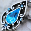 Piercing nombril style antique à pierre bleu lagon