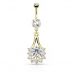 Piercing nombril style éventail avec strass