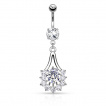 Piercing nombril style éventail avec strass