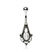 Piercing nombril style médiéval à pierre Howlite