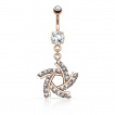 Piercing nombril style moulin  vent avec strass