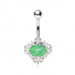 Piercing nombril style ornemental à jade synthétique