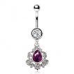 Piercing nombril style victorien  pierre violette