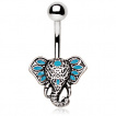 Piercing nombril tte d'lphant emaille bleu