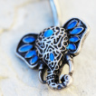 Piercing nombril tte d'lphant emaille bleu