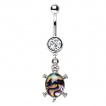 Piercing nombril tortue  carapace d'abalone