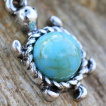 Piercing nombril tortue vintage à dos de jade verte