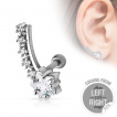 Piercing oreille avec toile filante parseme de strass