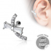 Piercing oreille cartilage courb avec noeud papillon de strass