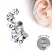 Piercing oreille cartilage courb avec quatuor d'toiles serties