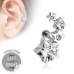 Piercing oreille cartilage courb avec quatuor d'toiles serties