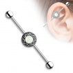 Piercing oreille industriel à disque solaire et Opale