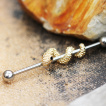 Piercing oreille industriel  petit serpent dor