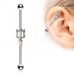 Piercing oreille industriel trident Poseidon