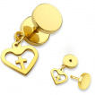 Piercing oreille style faux plug  pendentif coeur avec croix