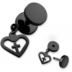 Piercing oreille style faux plug  pendentif coeur avec croix