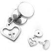 Piercing oreille style faux plug  pendentif coeur avec croix