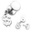 Piercing oreille style faux plug  pendentif symbole dollar