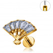 Piercing push-in dor� Eventail zirconiums (l�vre et oreille) en Titane