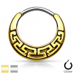 Piercing septum à motif labyrinthe style Maya
